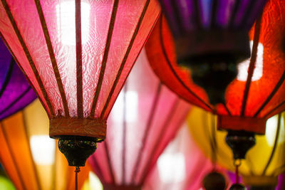 Close-up of lanterns