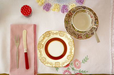 Directly above shot of cake on table