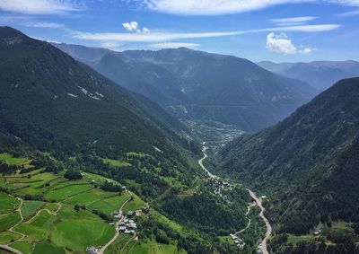 Scenic view of mountains against sky