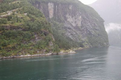 Scenic view of sea and mountains