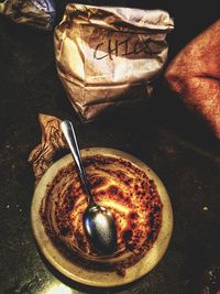 Close-up of food on table