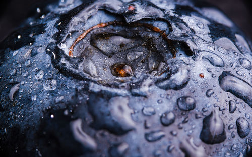 Full frame shot of raindrops on water