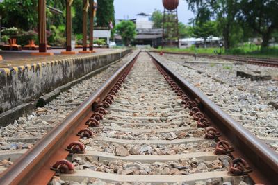 Close-up of railroad track