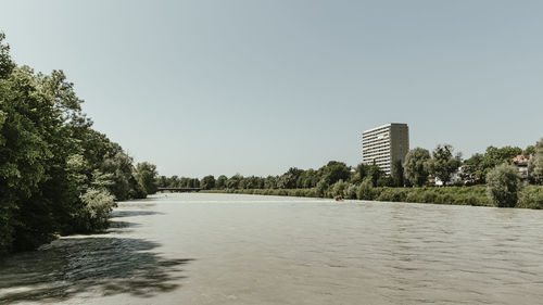 Scenic view of river against clear sky