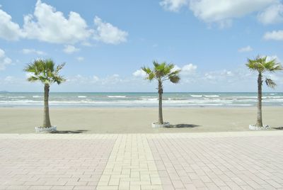Scenic view of beach against sky