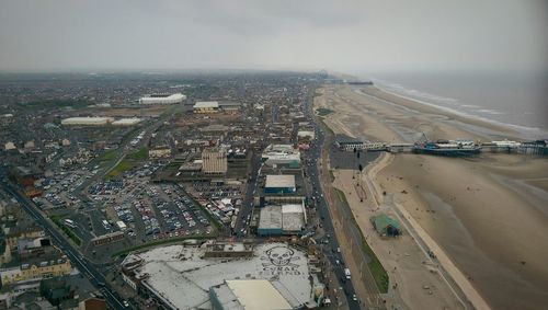 High angle view of city