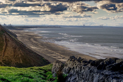 Scenic view of beach against sky