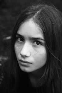 Close-up portrait of beautiful young woman