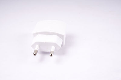 High angle view of light on white background