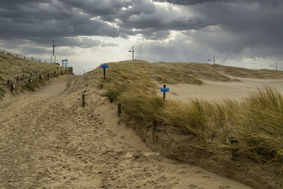 Scenic view of beach against sky