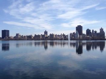 City skyline with waterfront