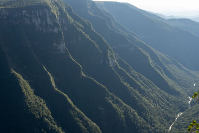 High angle view of mountain range