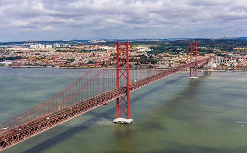 Golden gate bridge over river in city