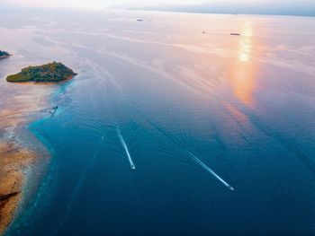 Aerial view of sea against sky