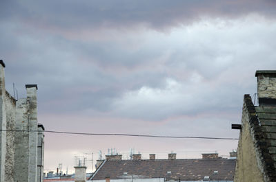 Low angle view of buildings against sky