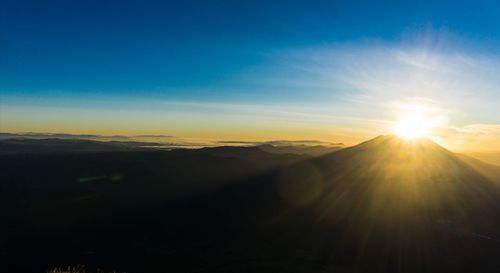 Scenic view of landscape against sky during sunset