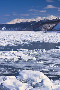 Drift ice in the sea of okhotsk, a winter tradition