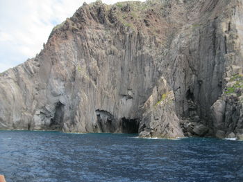 Scenic view of rock formation against sky