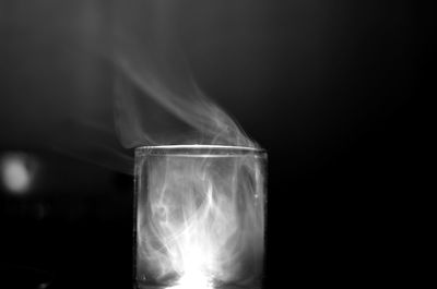 Close-up of fire against black background