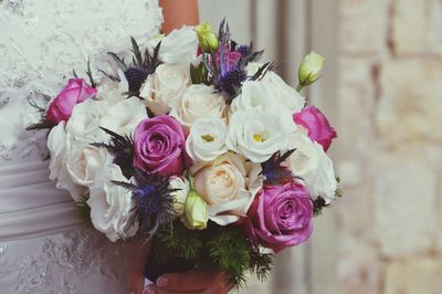 Bride holding bouquet