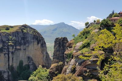 Panoramic view of trees and mountains
