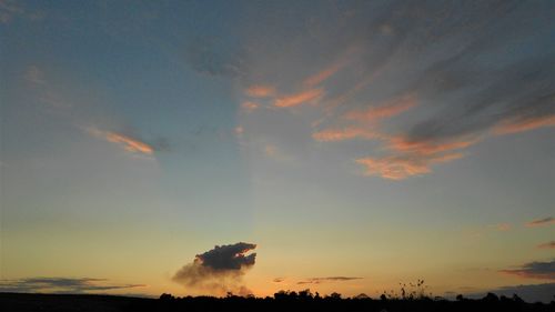 Low angle view of silhouette trees against sky during sunset