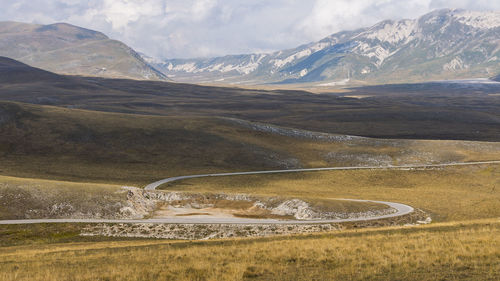 Scenic view of mountains against sky