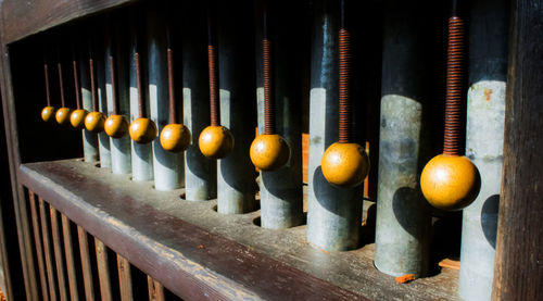 Close-up of candles