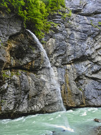 Scenic view of waterfall