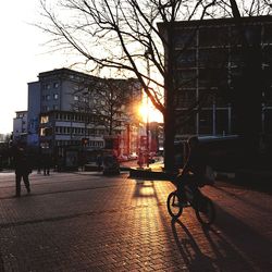 City street at sunset