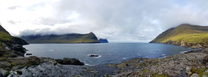 Panoramic view of lake against sky