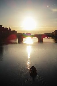 View of bridge at sunset