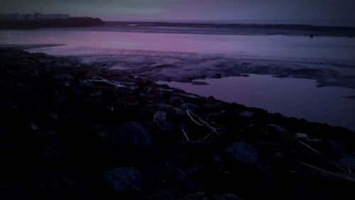 Scenic view of sea at sunset