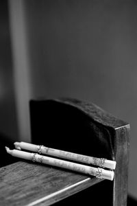 Close-up of book on table