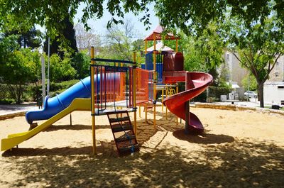 View of playground in park