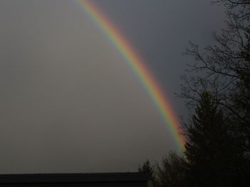 Scenic view of rainbow over landscape