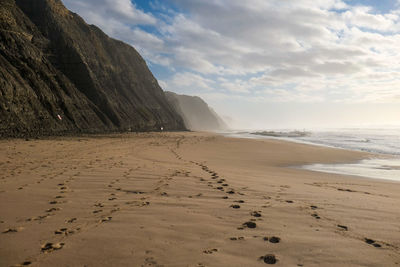 Scenic view of beach against sky