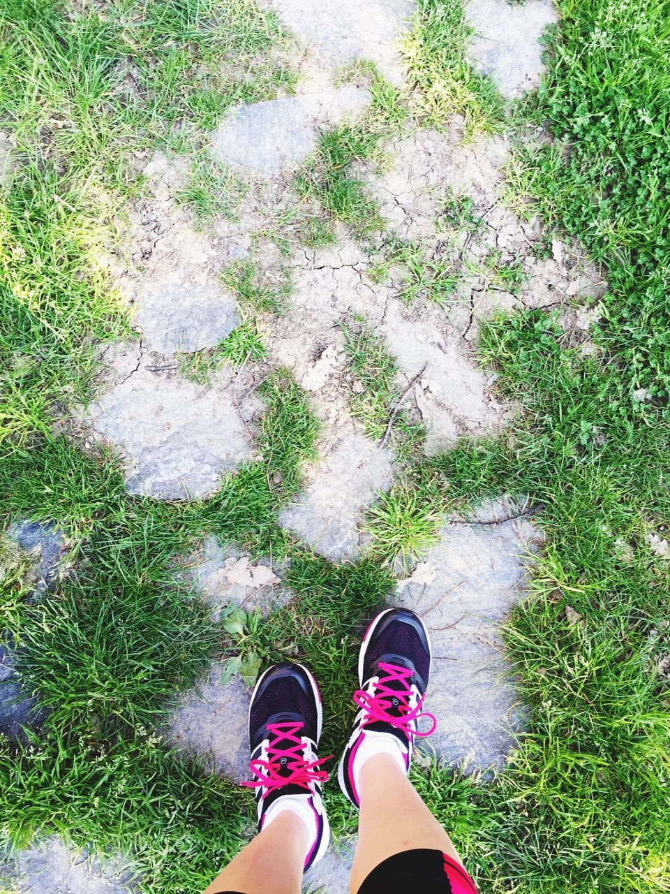 low section, person, personal perspective, shoe, grass, standing, human foot, high angle view, lifestyles, leisure activity, footwear, green color, grassy, unrecognizable person, field, men, day