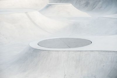 High angle view of  detail from skateboard park