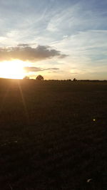 Scenic view of field against sky during sunset