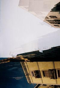 High angle view of buildings against sky