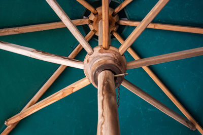 High angle view of man holding umbrella