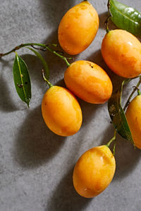 Close-up of fruits on table