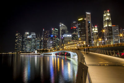 Illuminated city at night