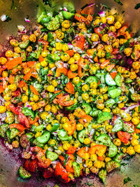 High angle view of multi colored candies