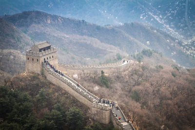 People walking on great wall of china