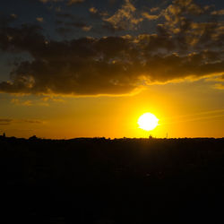 Scenic view of silhouette landscape against sky during sunset