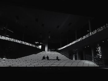 Low angle view of illuminated staircase