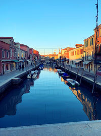 Canal amidst buildings in murano, italy 