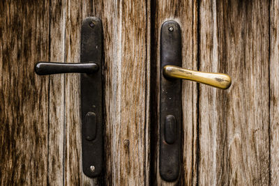 Close-up of old wooden door